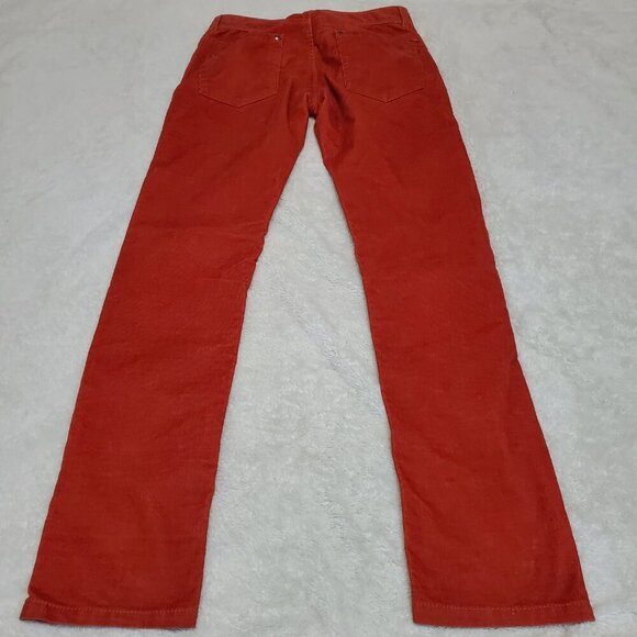 Athleta Burnt Rust Orange Thin Corduroy Straight Leg Hidden Zipper Pants Women 2 - Picture 5 of 10